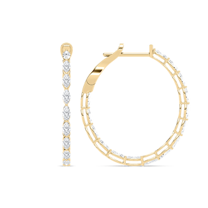 4 ¹⁄₂ ctw Marquise Lab Grown Diamond Inside Out Hoop Earrings