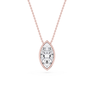 Marquise Lab Grown Diamond Bezel Solitaire Pendant - 18 Inches