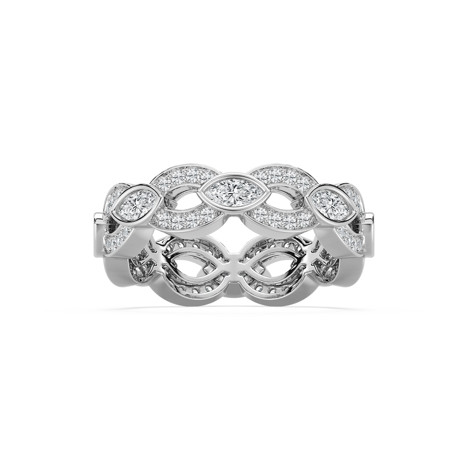 Marquise Lab Grown Diamond Infinity Band in Rose Gold