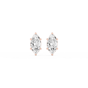 Marquise Lab Grown Diamond Six Prong Basket Stud Earrings