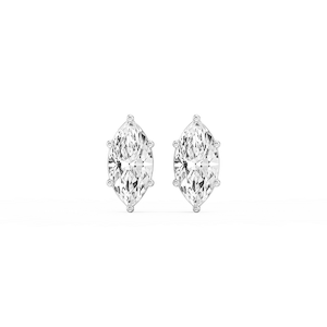 Marquise Lab Grown Diamond Six Prong Basket Stud Earrings