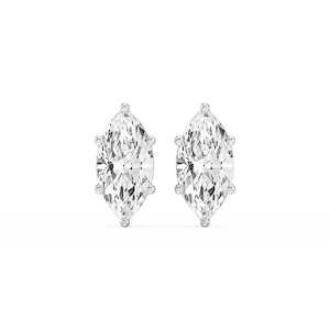 Marquise Lab Grown Diamond Six Prong Basket Stud Earrings