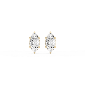 Marquise Lab Grown Diamond Six Prong Basket Stud Earrings