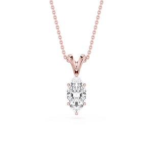 Marquise Lab Grown Diamond Six Prong Double Bail Solitaire Pendant - 16 to 18 Inches