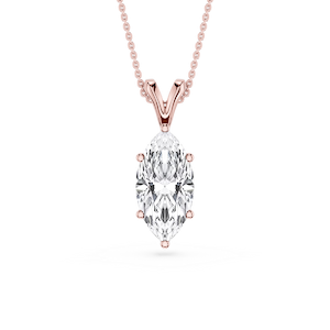 Marquise Lab Grown Diamond Six Prong Double Bail Solitaire Pendant - 16 to 18 Inches