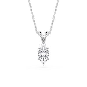 Marquise Lab Grown Diamond Six Prong Double Bail Solitaire Pendant - 16 to 18 Inches
