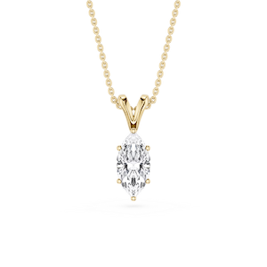 Marquise Lab Grown Diamond Six Prong Double Bail Solitaire Pendant - 16 to 18 Inches