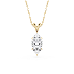 Marquise Lab Grown Diamond Six Prong Double Bail Solitaire Pendant - 16 to 18 Inches