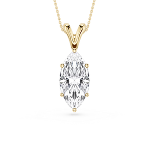 Marquise Lab Grown Diamond Six Prong Double Bail Solitaire Pendant - 16 to 18 Inches