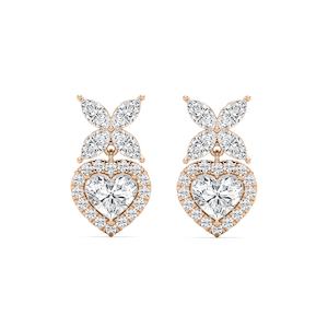 3 ⁷/₈ ctw Heart & Marquise Lab Grown Diamond Petal Drop Earrings
