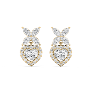 3 ⁷/₈ ctw Heart & Marquise Lab Grown Diamond Petal Drop Earrings