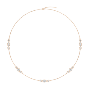 4 ctw Marquise and Round Lab Grown Diamond Trio Station Necklace - 18 Inches