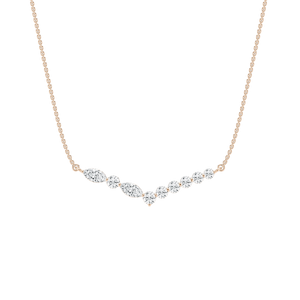 1 ctw Marquise and Round Lab Grown Diamond Chevron Flare Necklace - 18 Inches