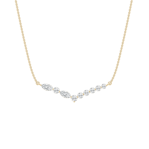 1 ctw Marquise and Round Lab Grown Diamond Chevron Flare Necklace - 18 Inches