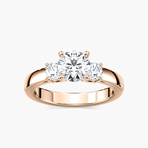 Mary Round Lab Grown Diamond Nested Three Stone Engagement Ring