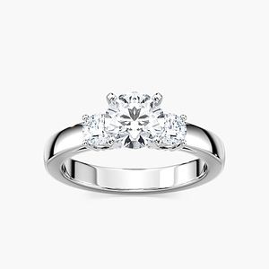 Mary Round Lab Grown Diamond Nested Three Stone Engagement Ring