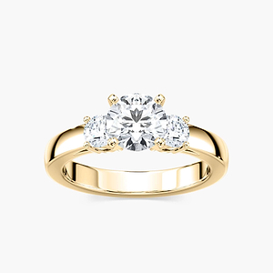 Mary Round Lab Grown Diamond Nested Three Stone Engagement Ring