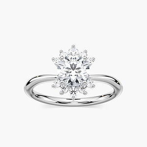 Matilda Round Lab Grown Diamond Starburst Halo Engagement Ring