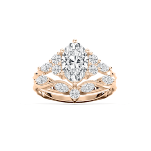 Maura 2 ¼ ctw Oval Lab Grown Diamond Nature Inspired Vine Motif Wedding Set