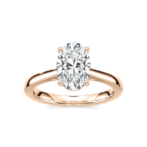 Camila Oval Lab Grown Diamond Cathedral Hidden Halo Engagement Ring