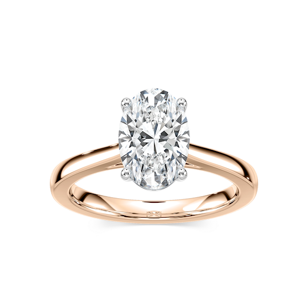 Camila Oval Lab Grown Diamond Cathedral Hidden Halo Engagement Ring