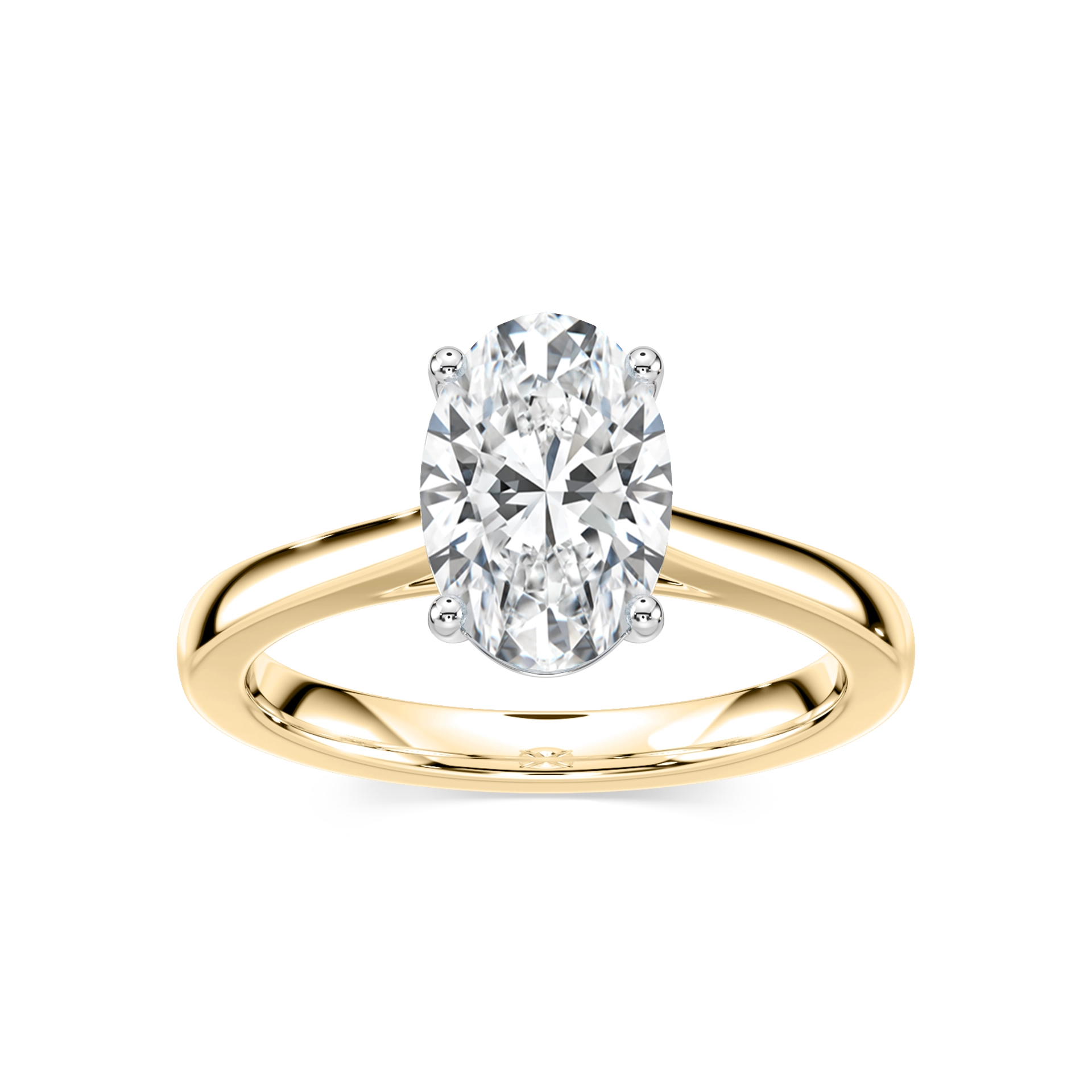 Camila Oval Lab Grown Diamond Cathedral Hidden Halo Engagement Ring