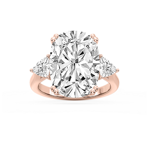 Meghan 16 ctw Elongated Cushion Lab Grown Diamond Three Stone Engagement Ring - Signature Collection