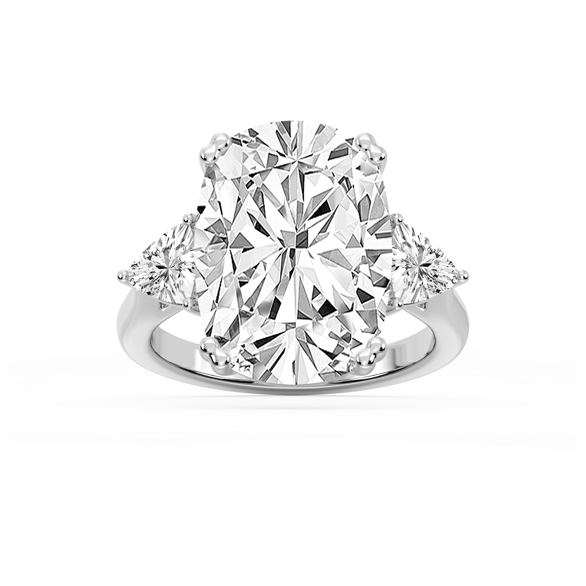 Meghan 16 ctw Elongated Cushion Lab Grown Diamond Three Stone Engagement Ring - Signature Collection