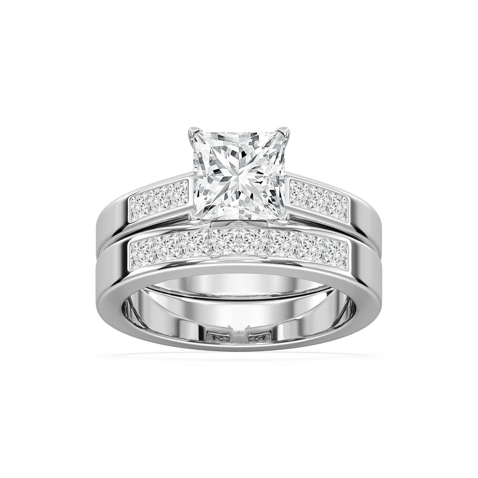 Melanie Lab Grown Diamond Cathedral Channel Wedding Set