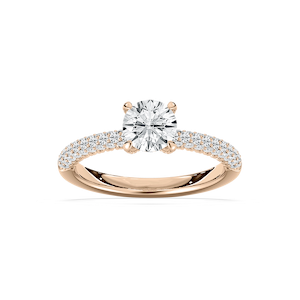 Winnie 1 ⁵⁄₈ ctw Round Lab Grown Diamond Micropave Side Stone Engagement Ring