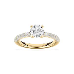 Winnie 1 ⁵⁄₈ ctw Round Lab Grown Diamond Micropave Side Stone Engagement Ring
