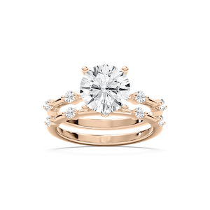 Mila 2 ⅝ ctw Round Lab Grown Diamond Station Wedding Set