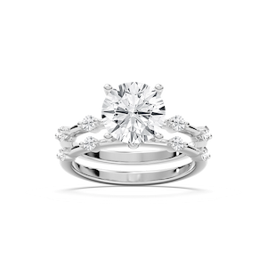 Mila 2 ⅝ ctw Round Lab Grown Diamond Station Wedding Set