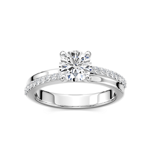 Avery Lab Grown Diamond Interlaced Side Stone Engagement Ring