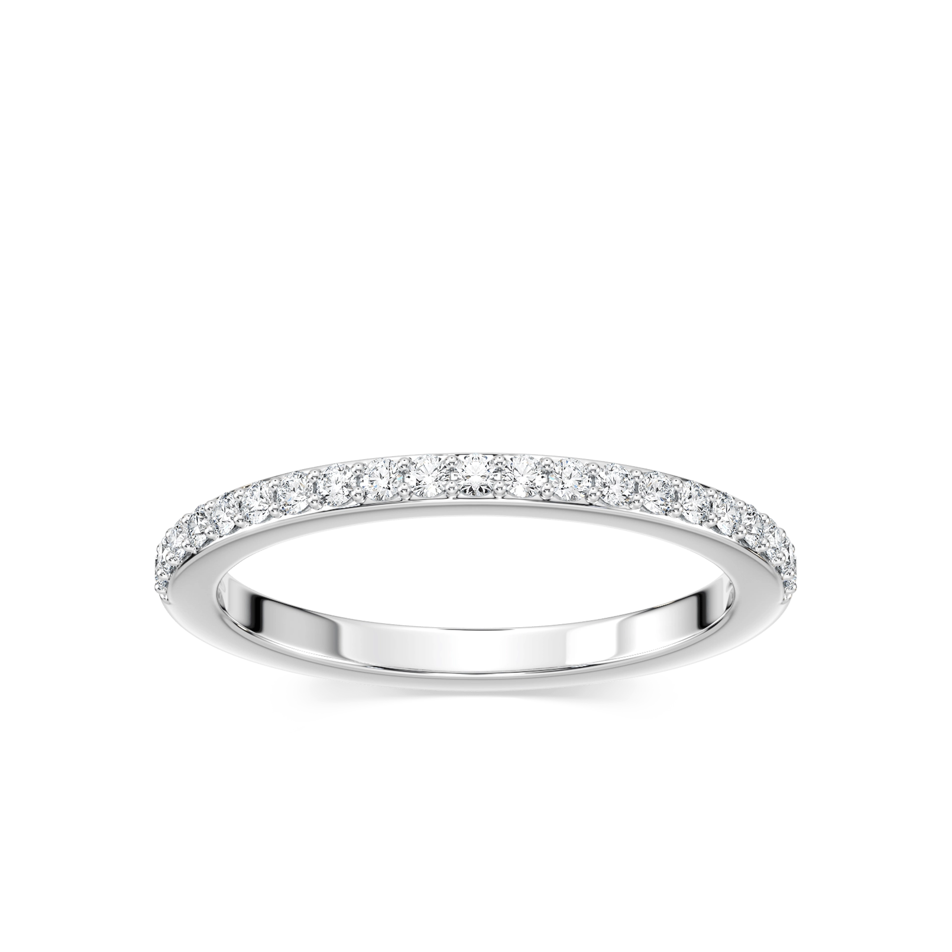 Diamond accented wedding band in recycled 14K white gold made to fit the Milky Way Engagement Ring | Diamond accented wedding band in recycled 14K white gold made to fit the Milky Way Engagement Ring
