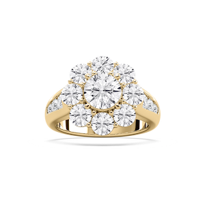 3 ¼ ctw Round Lab Grown Diamond Floral Halo Ring