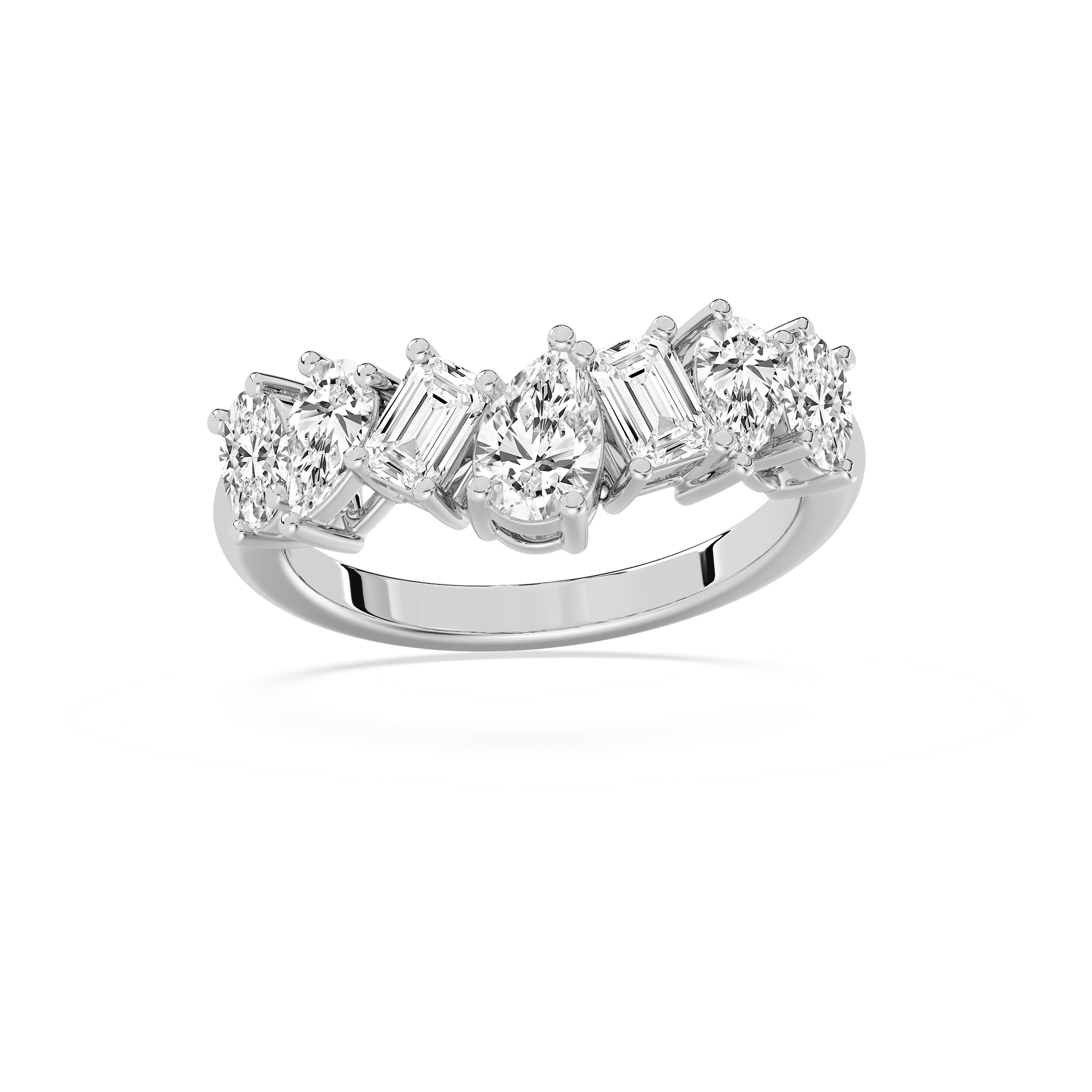 Mixed Fancy Shape Countour Band in Rose Gold