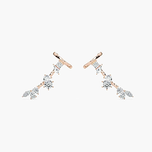 4 ½ ctw Multi-Shape Lab Grown Diamond Cuff Earrings