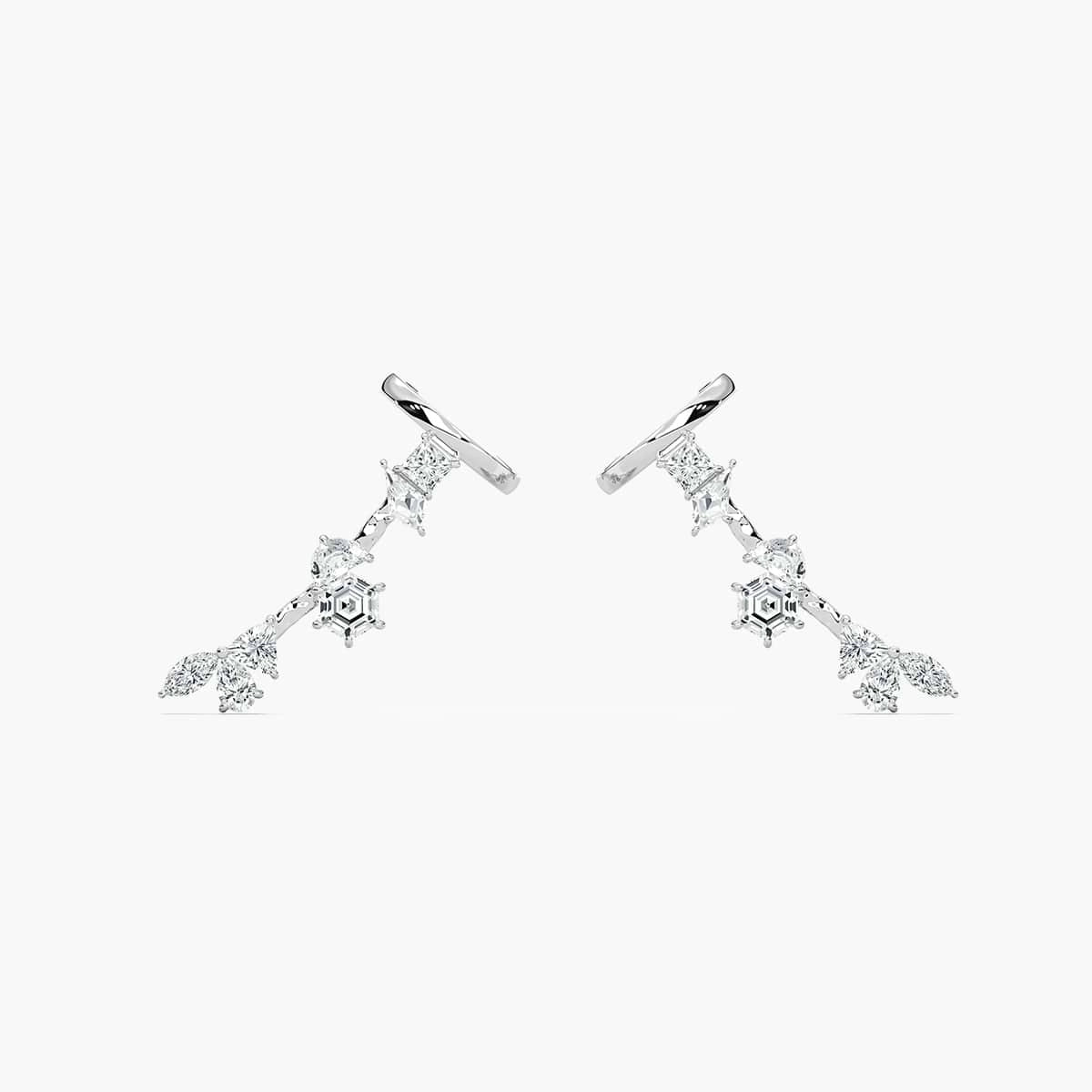 4 ½ ctw Multi-Shape Lab Grown Diamond Cuff Earrings