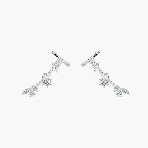 4 ½ ctw Multi-Shape Lab Grown Diamond Cuff Earrings