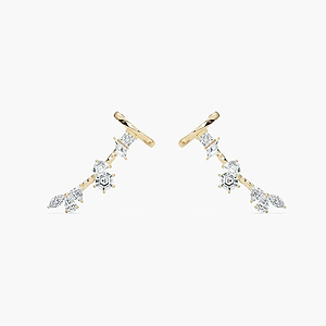 4 ½ ctw Multi-Shape Lab Grown Diamond Cuff Earrings