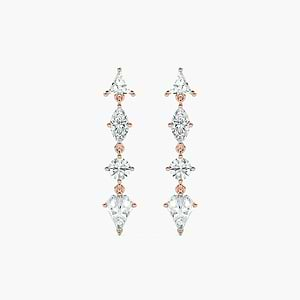 Mixed Shape Lab Grown Diamond Dangle Earrings