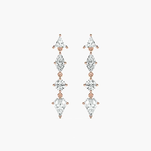 3 ³/₄ ctw Triangle, Marquise, Shield, and Round Lab Grown Diamond Dangle Earrings