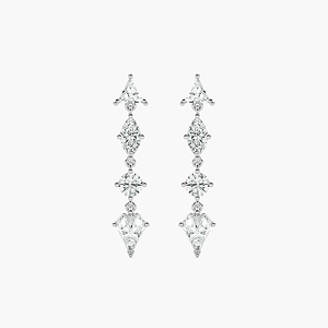 3 ³/₄ ctw Triangle, Marquise, Shield, and Round Lab Grown Diamond Dangle Earrings
