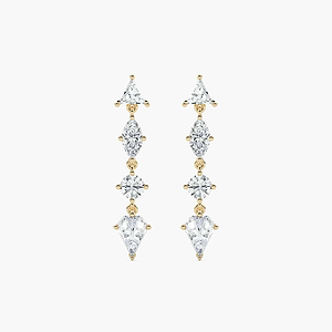 3 ³/₄ ctw Triangle, Marquise, Shield, and Round Lab Grown Diamond Dangle Earrings