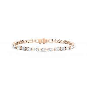 7 ctw Emerald and Oval Lab Grown Diamond Bar Link Tennis Bracelet  - 7 Inches