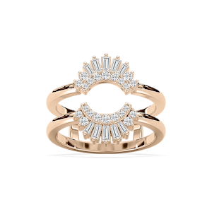 Monroe 1/2 ctw Baguette and Round Lab Grown Diamond Double Row Enhancer Curved Band