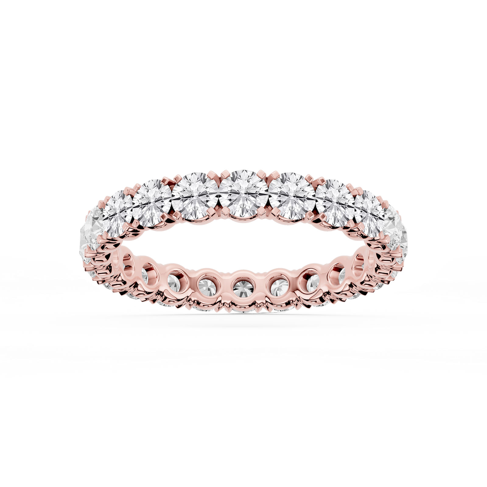 Morgan Round Lab Grown Diamond Classic Four Prong Eternity Band