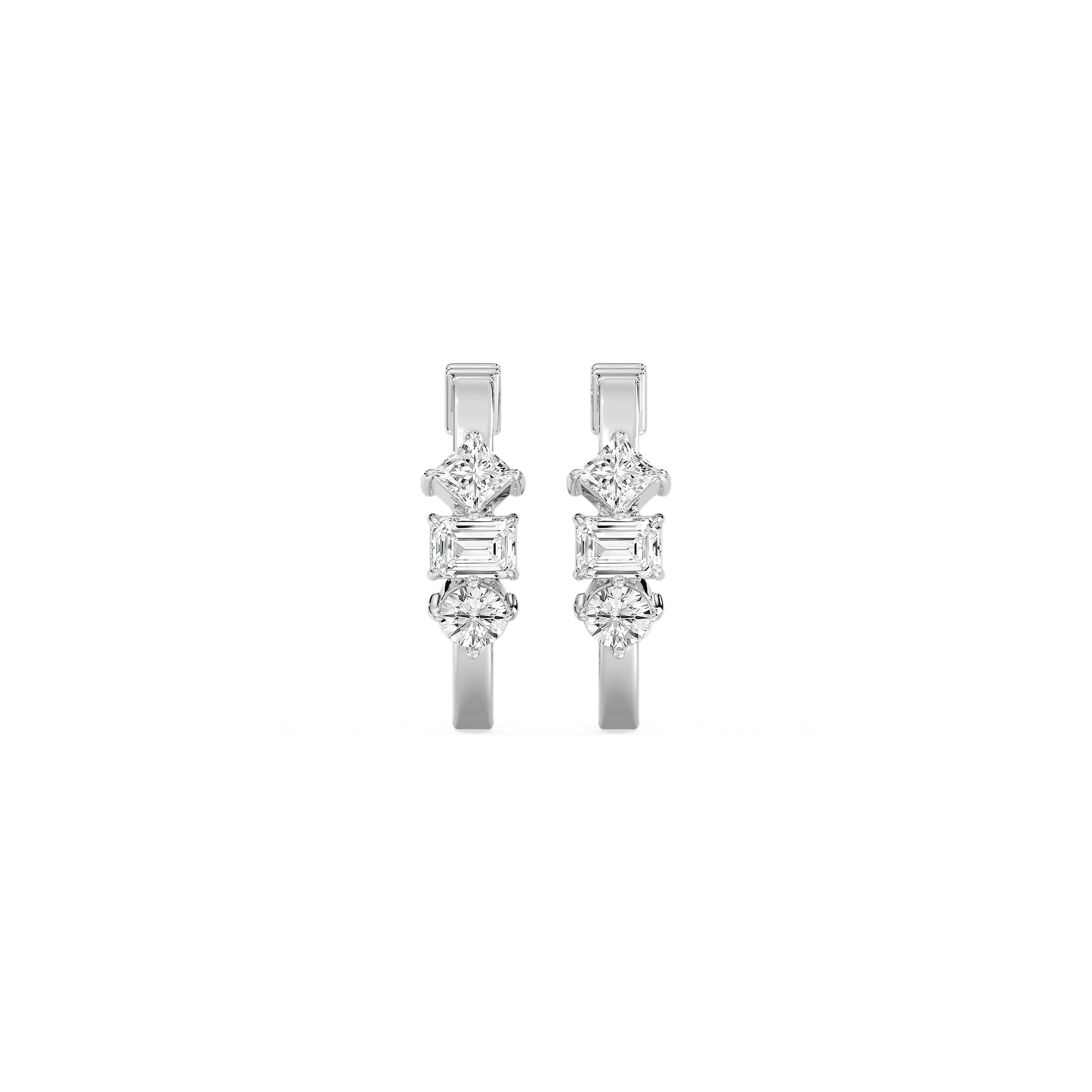 Multi-Cut Diamond Hoops in Rose Gold