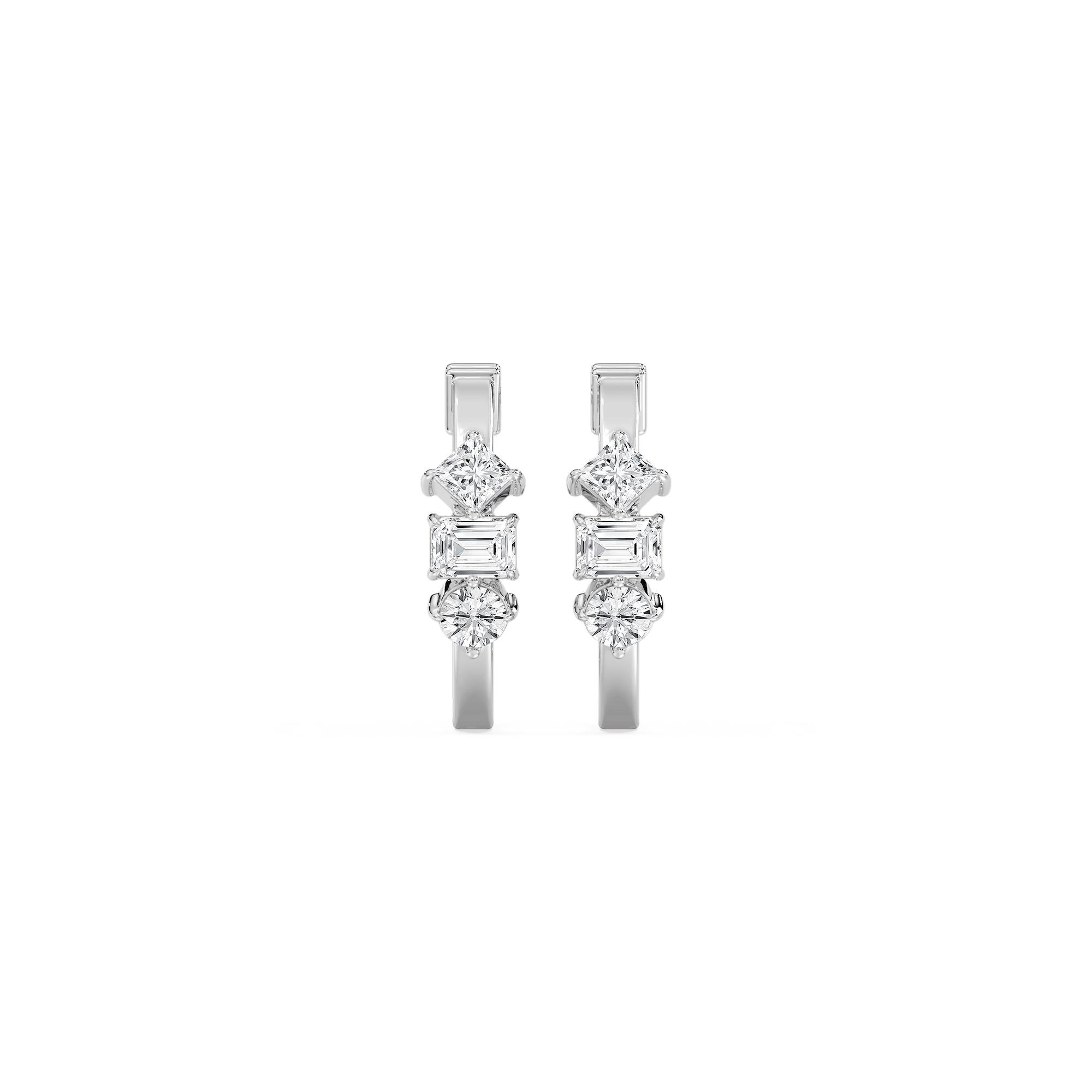 Multi-Cut Diamond Hoops in Rose Gold